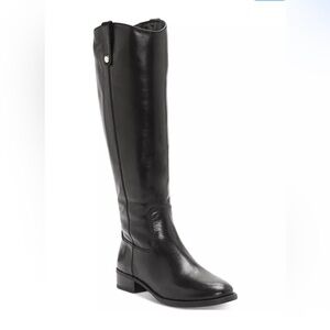 INC black leather knee high boots